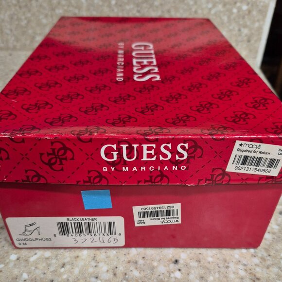Women's Guess Black Leather Heels w Crystal Embellishments Size 9M NIB - Picture 10 of 10